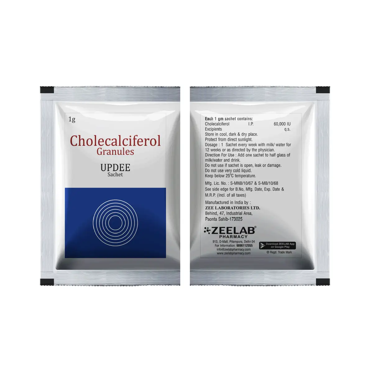 Updee Vitamin D3 (Cholecalciferol 60000 IU) Sachet | For Bone & Joint Health 