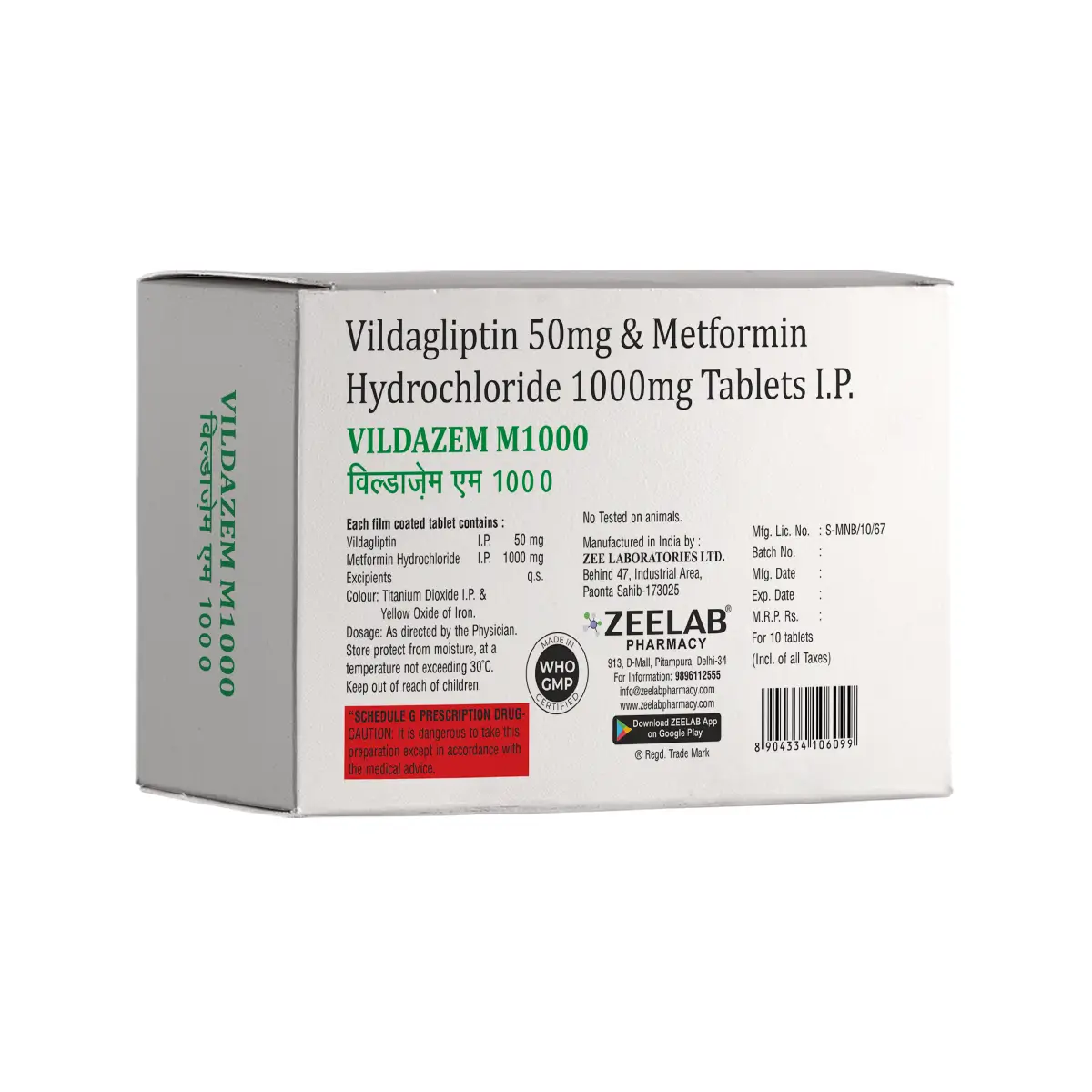 Vildazem M 1000 Tablet