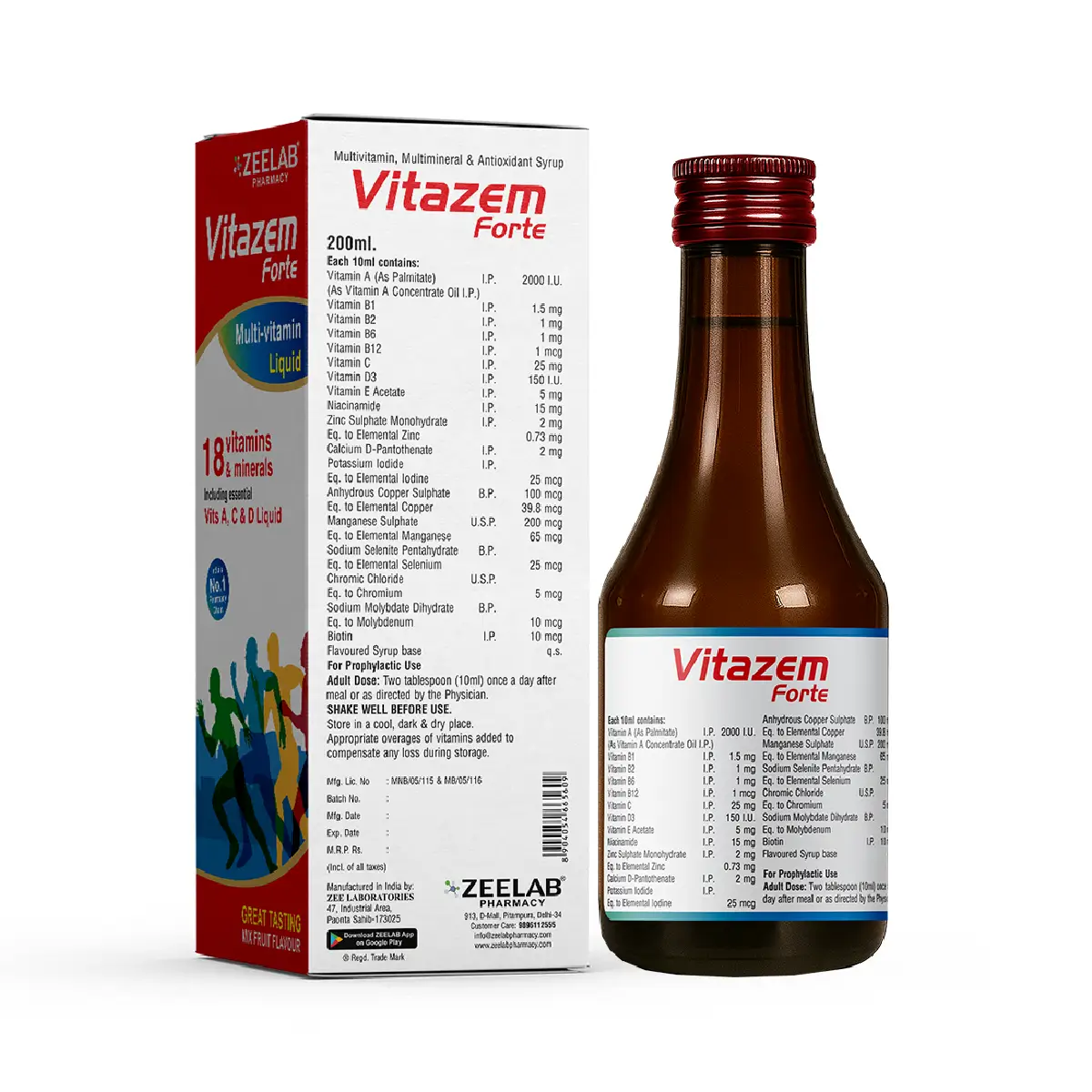 Vitazem Forte Syrup 200 ml | Multivitamin Syrup for Immunity & Energy