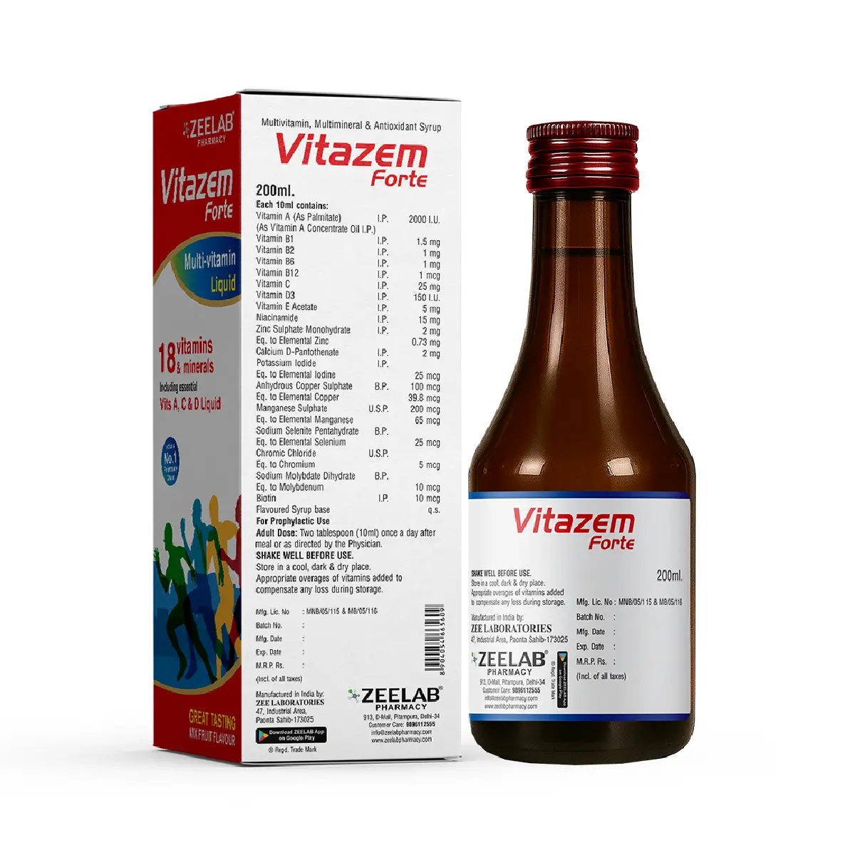 Vitazem Forte Syrup 200 ml | Multivitamin Syrup for Immunity & Energy