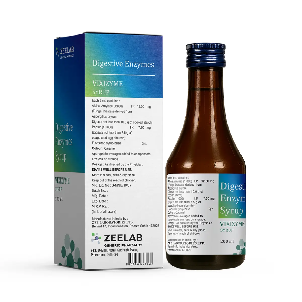 Vixizyme Syrup 200 ml | Supports Food Digestion, Reduces Gas & Indigestion