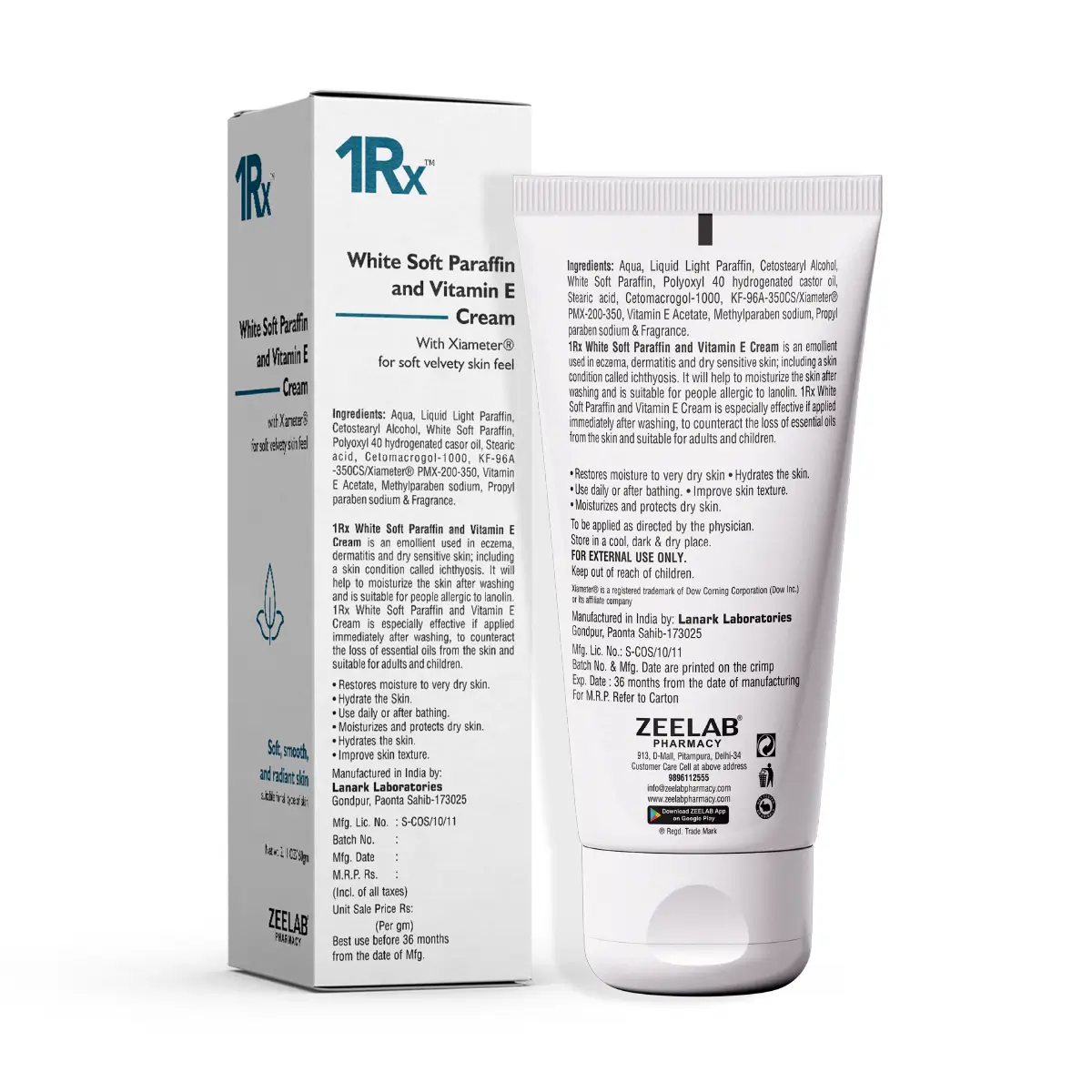 1RX White Soft Paraffin & Vitamin E Cream