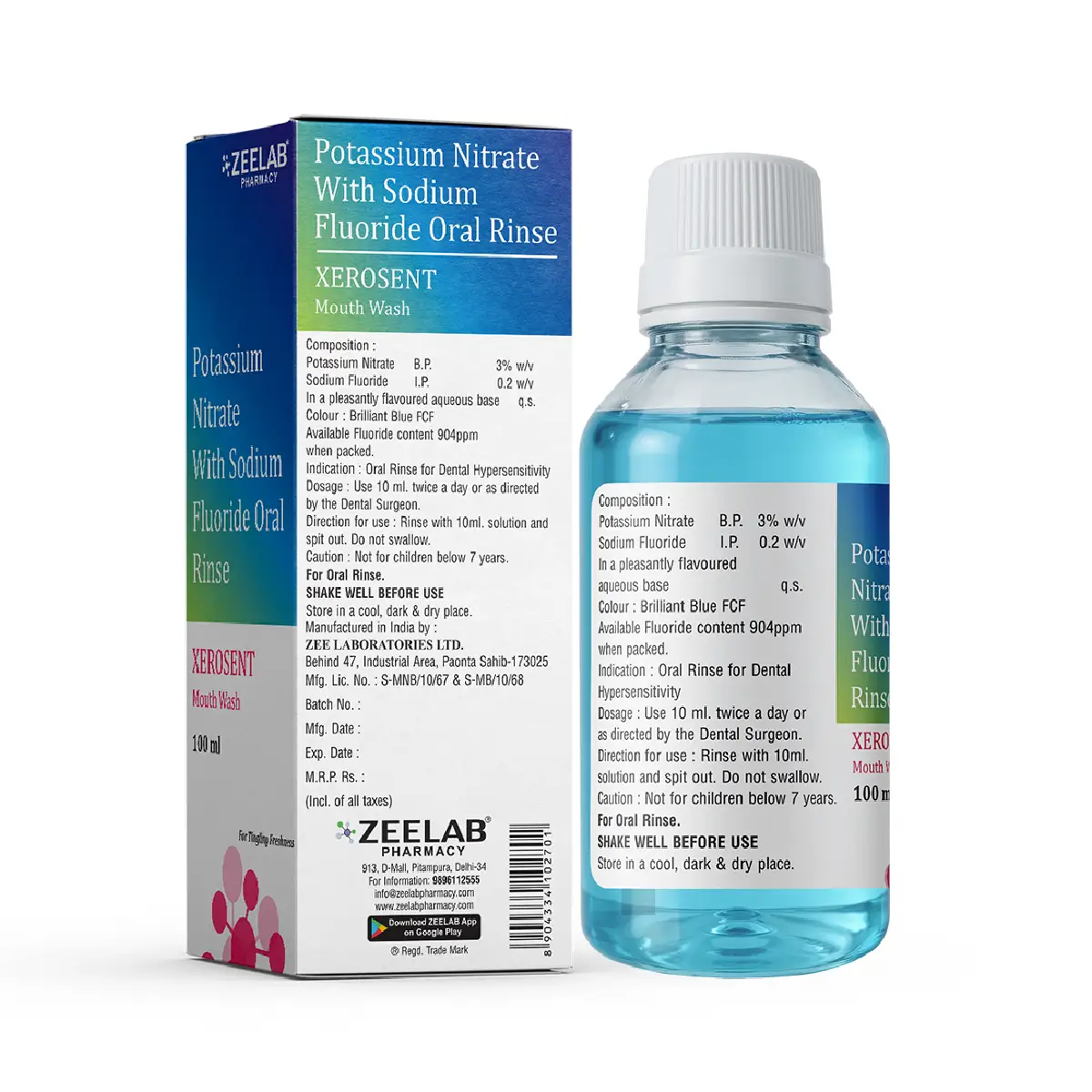 Xerosent Mouth Wash 100 ml | Fights Bacteria, Reduces Bad Breath & Soothes Gums