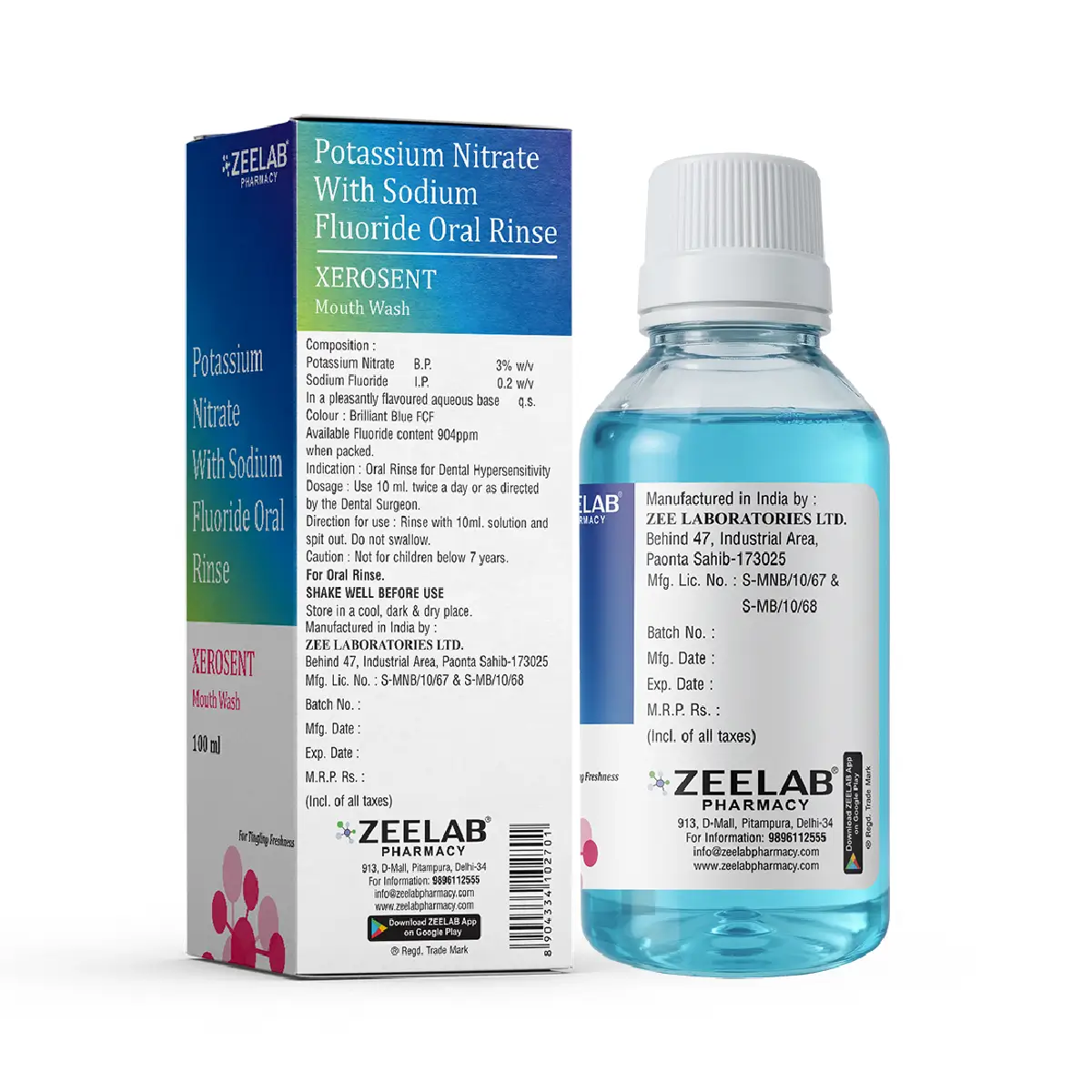 Xerosent Mouth Wash 100 ml | Fights Bacteria, Reduces Bad Breath & Soothes Gums