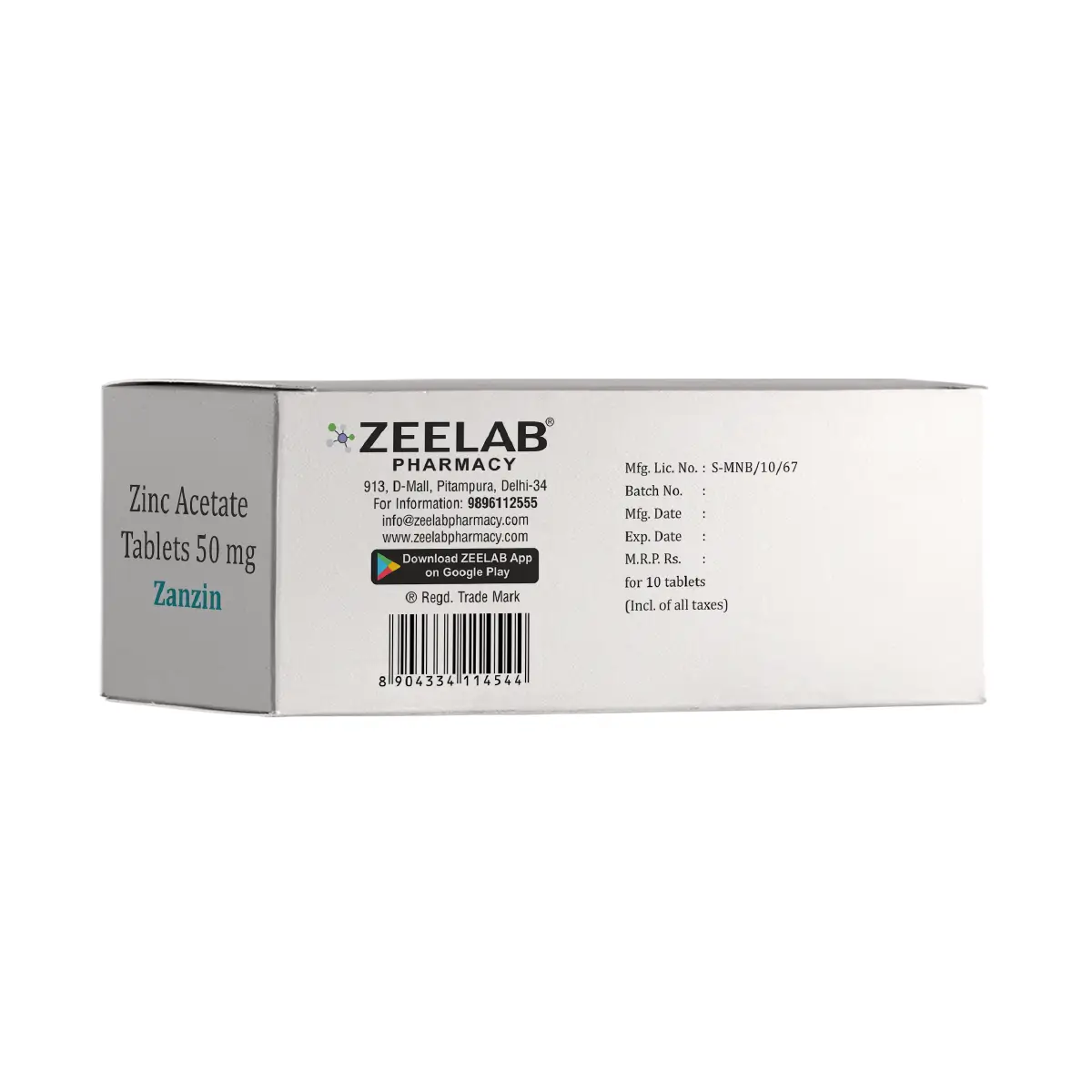 Zanzin Zinc Tablet | Zinc Supplement for Immunity & Zinc Deficiency