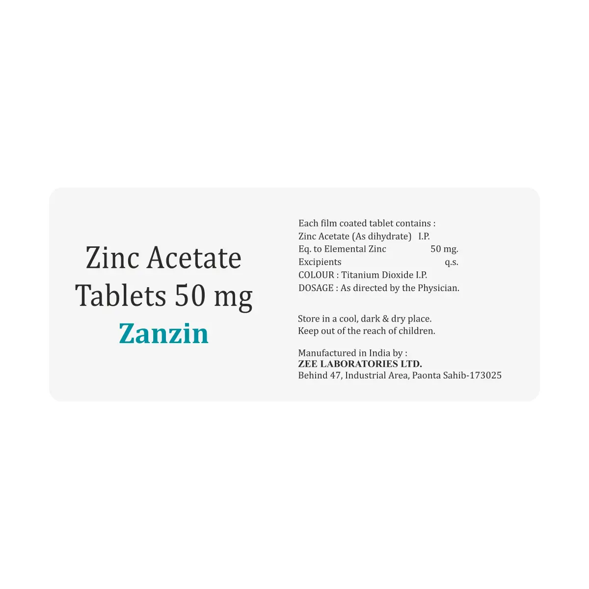 Zanzin Zinc Tablet | Zinc Supplement for Immunity & Zinc Deficiency