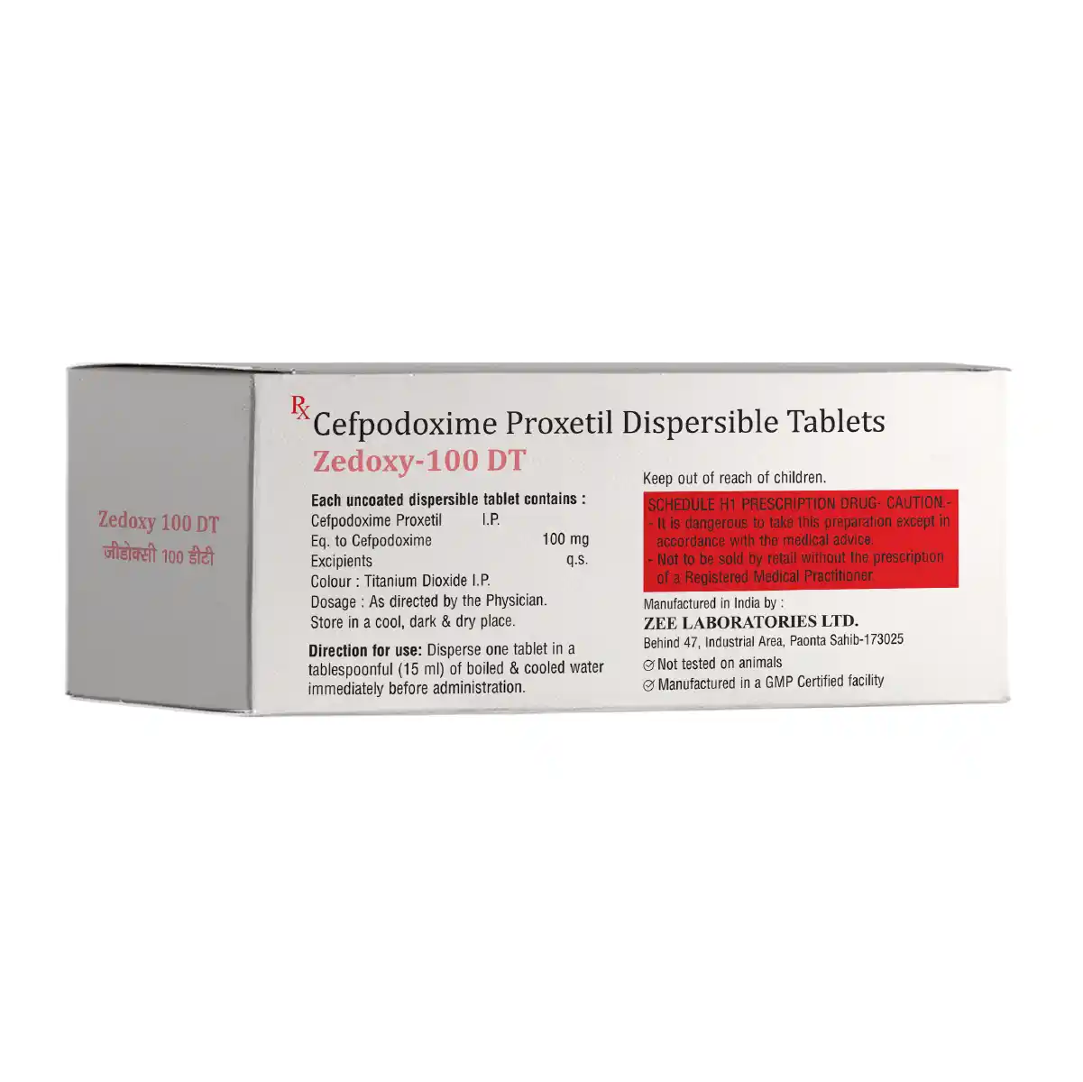 Zedoxy 100 DT | Cefpodoxime Proxetil 100mg Tablet | Strip of 10 Tablets