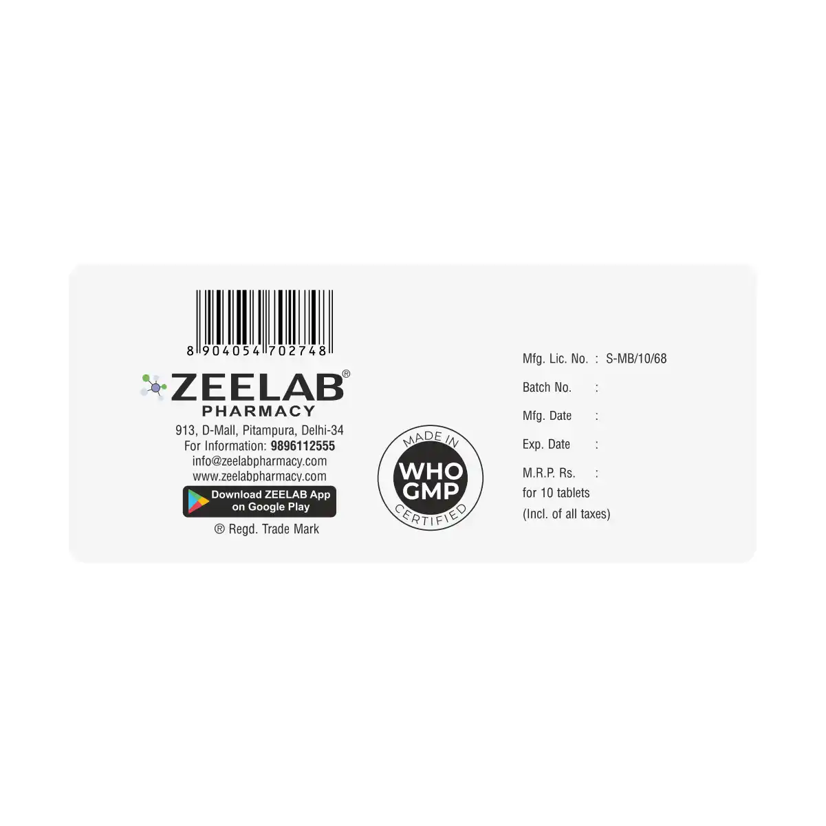 Zedoxy 100 DT | Cefpodoxime Proxetil 100mg Tablet | Strip of 10 Tablets