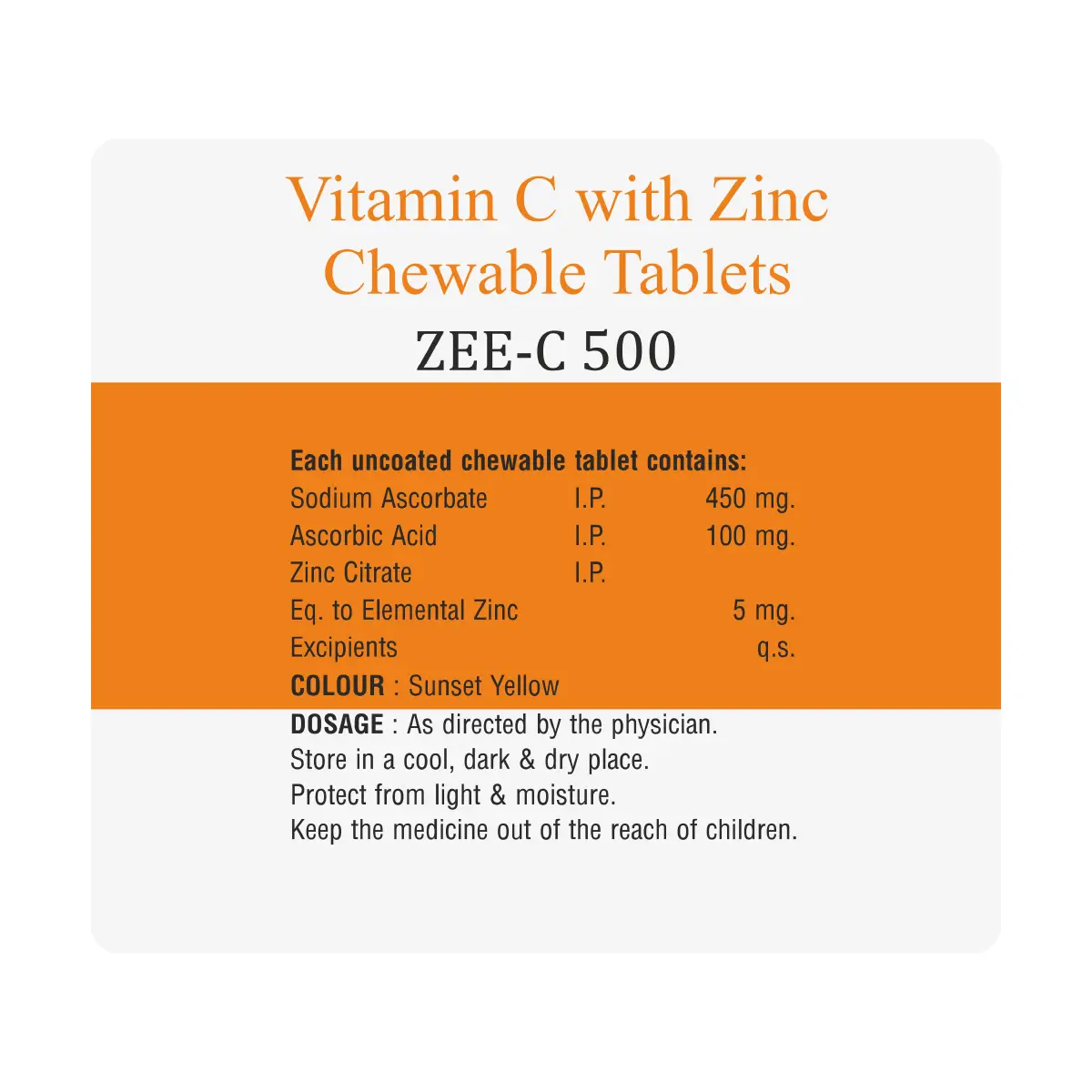 ZEE Vitamin C 500 Chewable Tablet