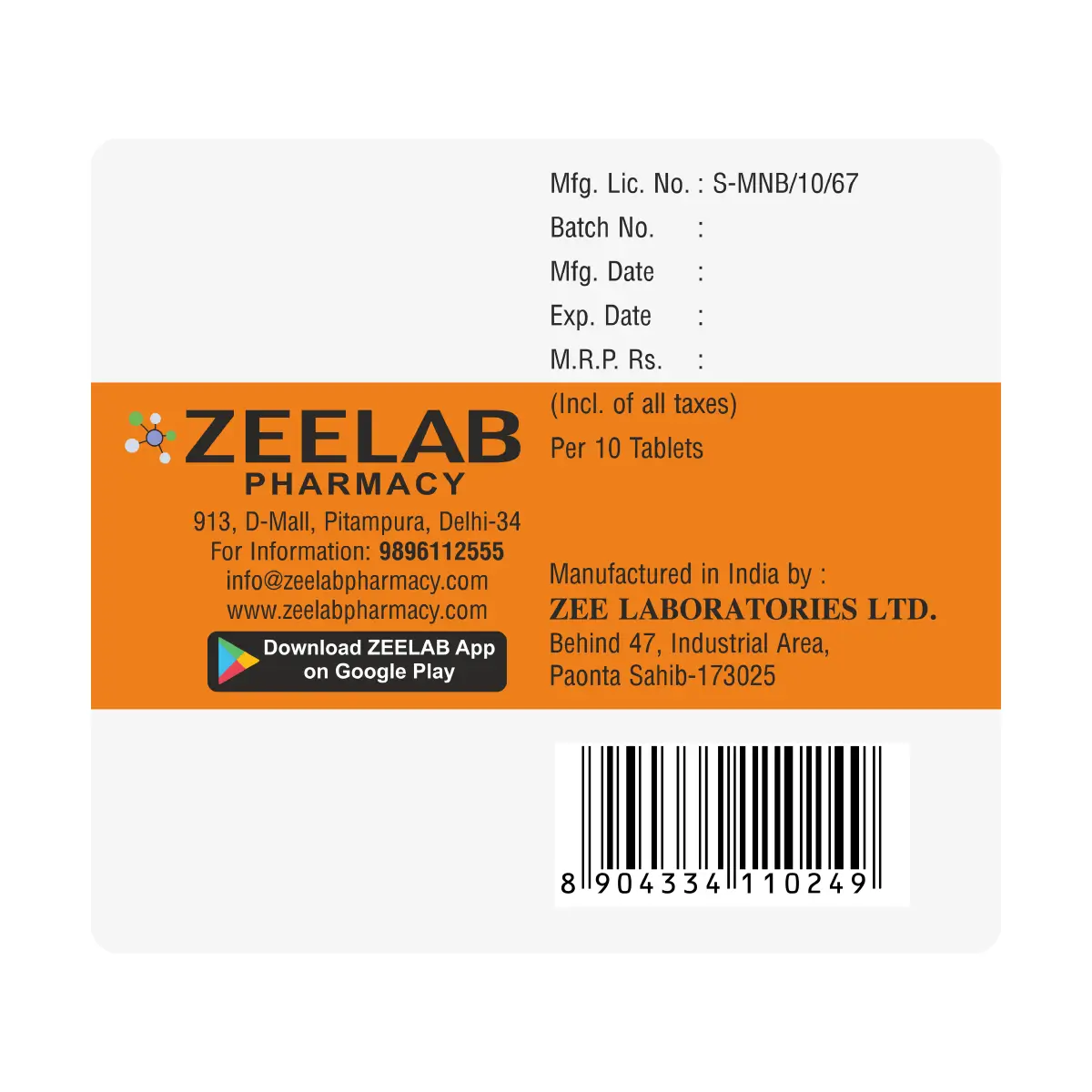 ZEE Vitamin C 500 Chewable Tablet
