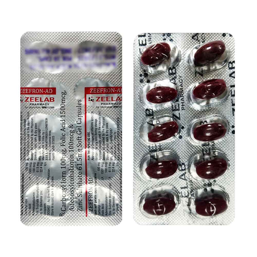 Zeefron AD Soft Gel Capsule | Supports Healthy Blood, Reduces Weakness & Boosts Energy