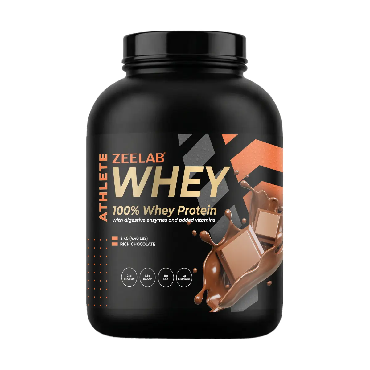 Zeelab Athlete 100% Whey Protein 2 kg (4.4 lb) Rich Chocolate