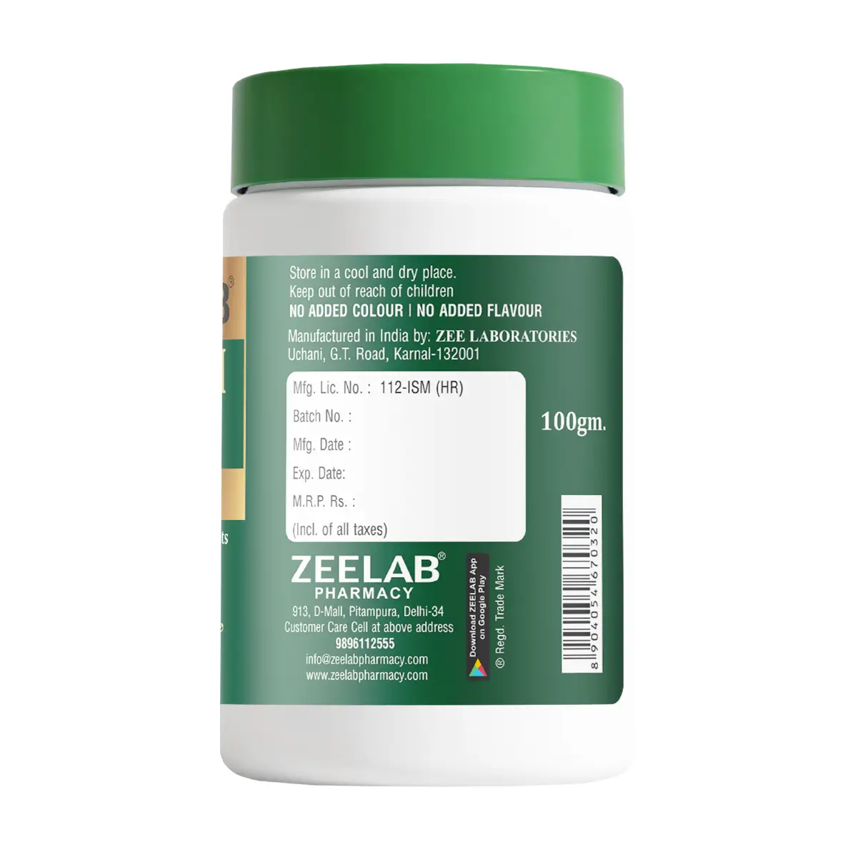 Zeelab Brahmi Churna | Ayurvedic Brain & Memory Wellness Powder