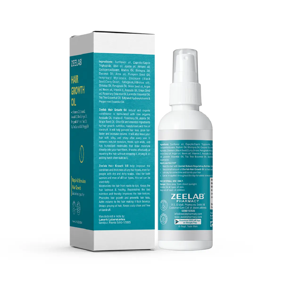 Zeelab Hair Growth Oil 100ml | Natural Hair Regrowth & Hair Fall Control Oil