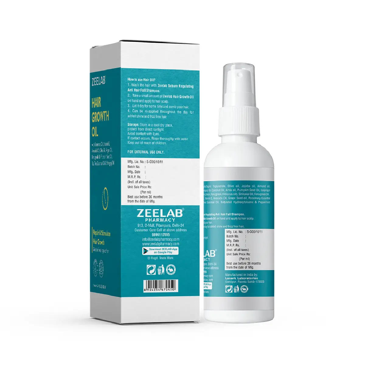 Zeelab Hair Growth Oil 100ml | Natural Hair Regrowth & Hair Fall Control Oil