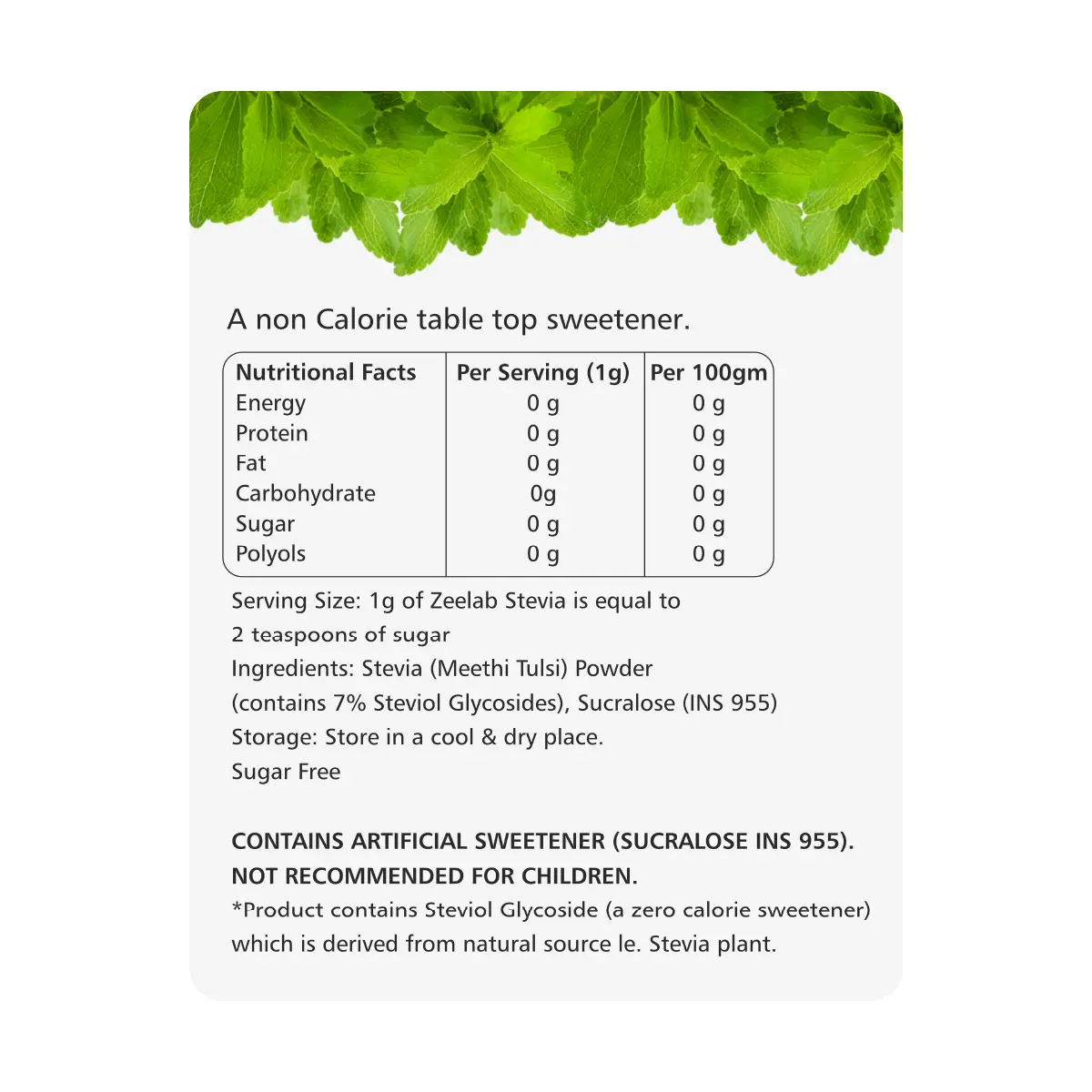  Zeelab Sugar Zero Green