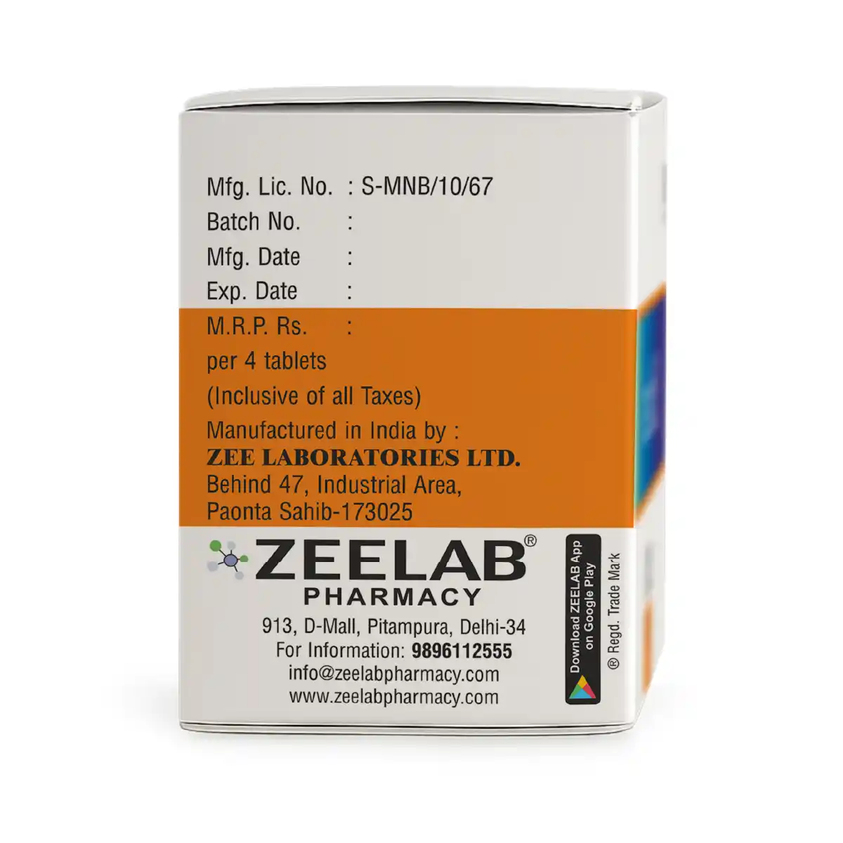 Zeemectin 12 | Ivermectin 12mg Tablet | Strip of 4 Tablets