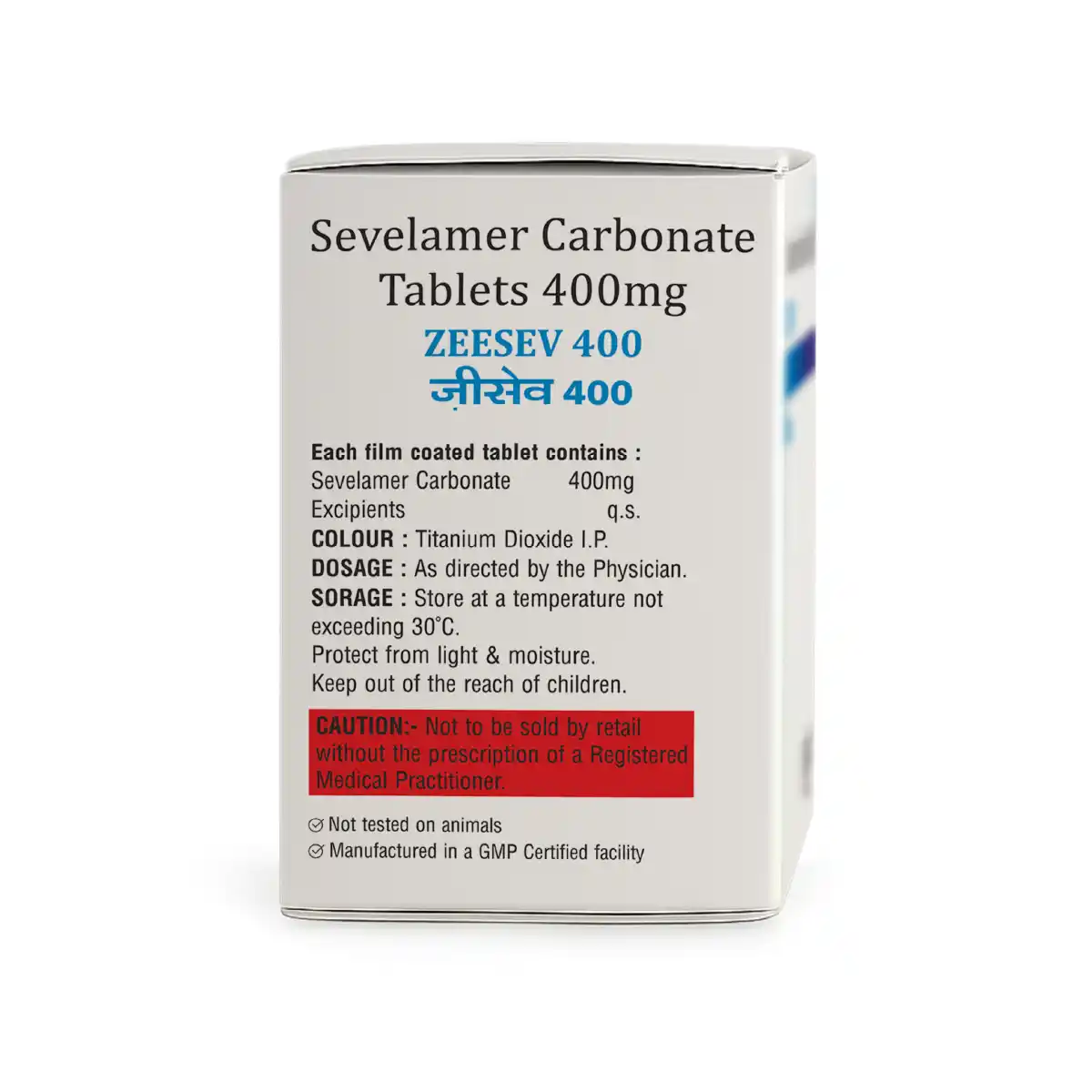 Zeesev 400 | Sevelamer Carbonate 400mg Tablet | Strip of 10 Tablets