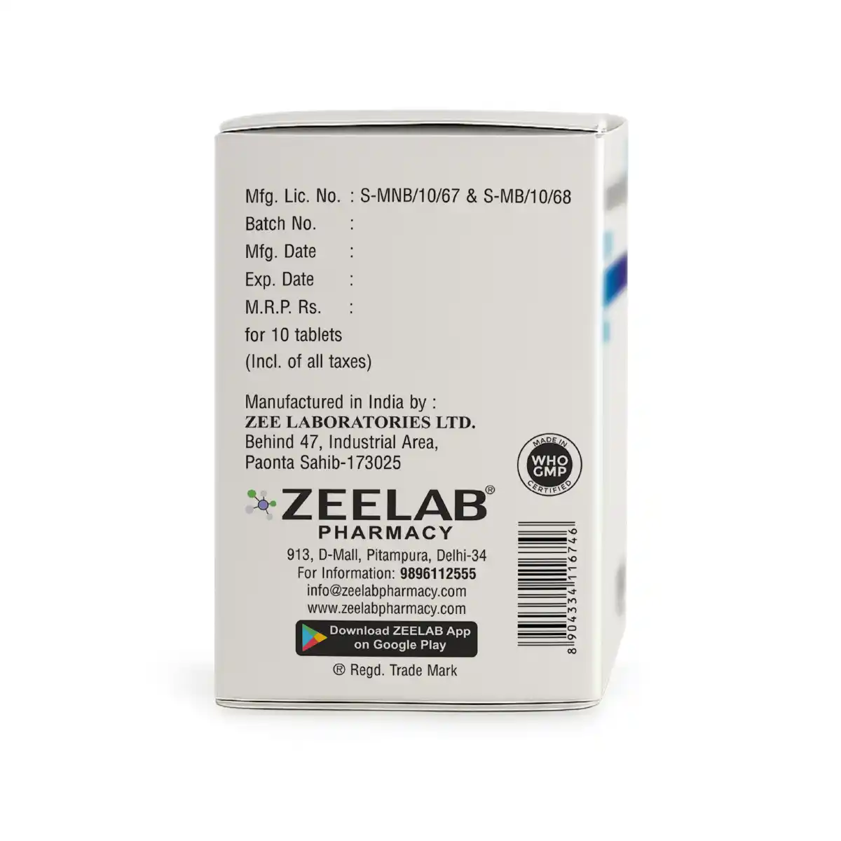 Zeesev 400 | Sevelamer Carbonate 400mg Tablet | Strip of 10 Tablets