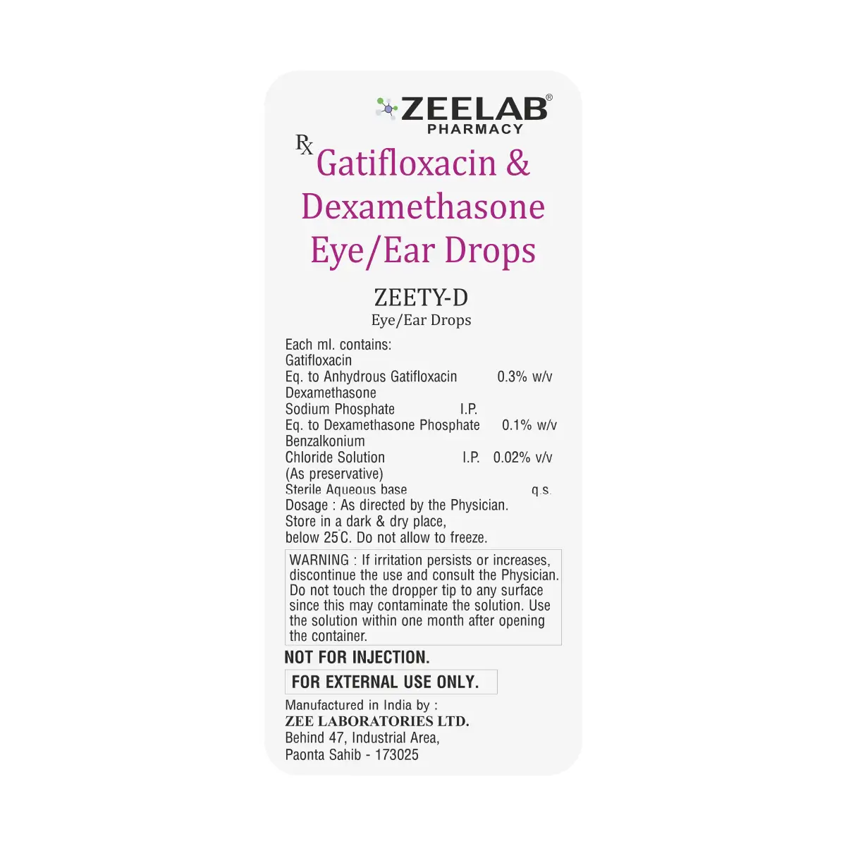 Zeety D Eye/Ear Drops 5 ml