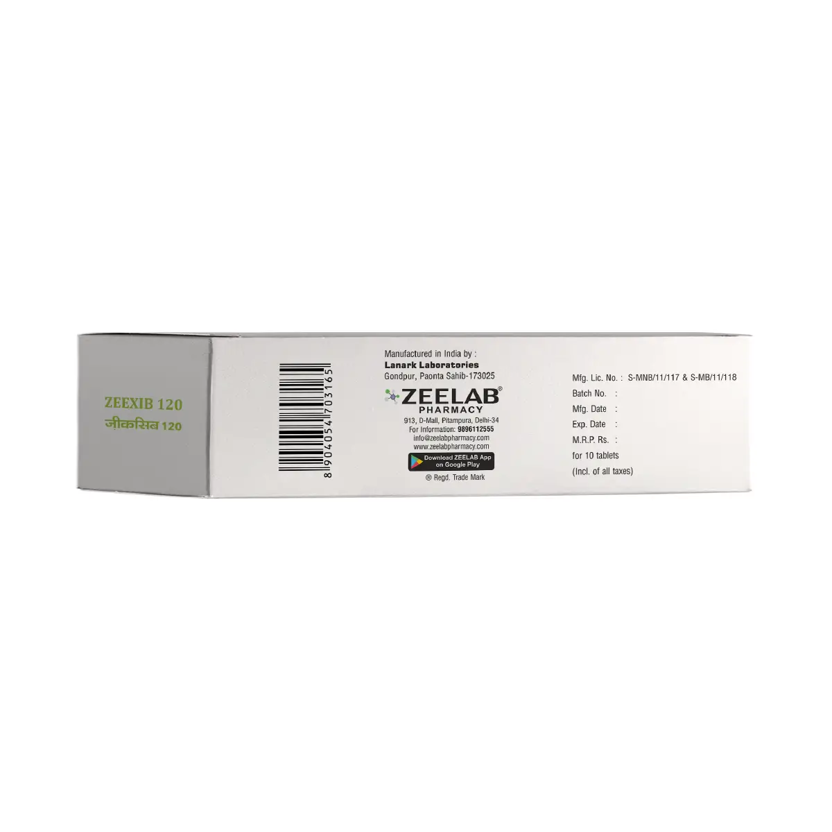 Zeexib 120 | Etoricoxib 120mg Tablet | Strip of 10 Tablets