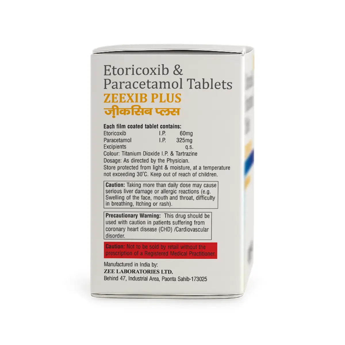 Zeexib Plus | Etoricoxib 60mg + Paracetamol 325mg Tablet | Strip of 10 Tablets