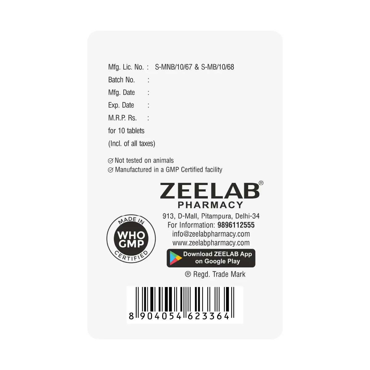 Zeexib Plus | Etoricoxib 60mg + Paracetamol 325mg Tablet | Strip of 10 Tablets
