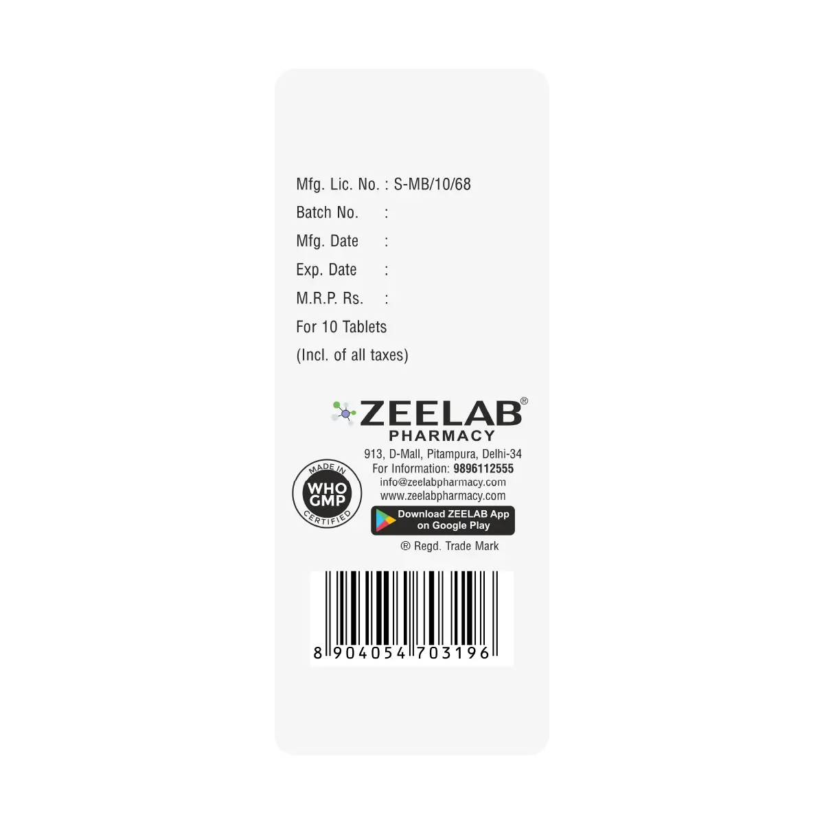 Zelthrocin 250 | Erythromycin 250mg Tablet | Strip of 10 Tablets