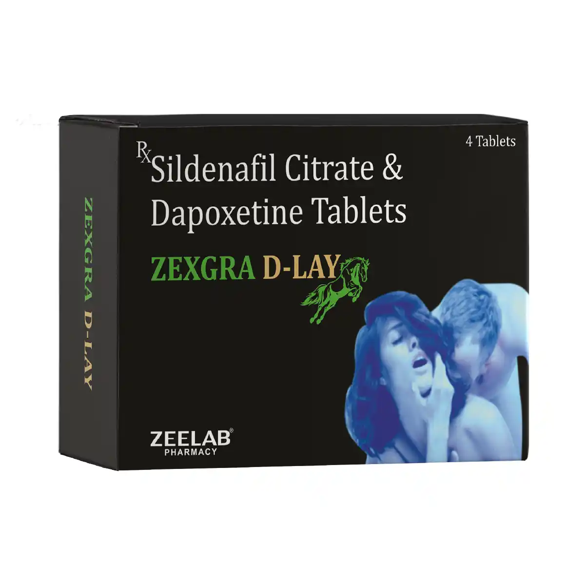 Zexgra D Lay | Sildenafil Citrate 50mg + Dapoxetine 30mg Tablet | Strips of 4 Tablets