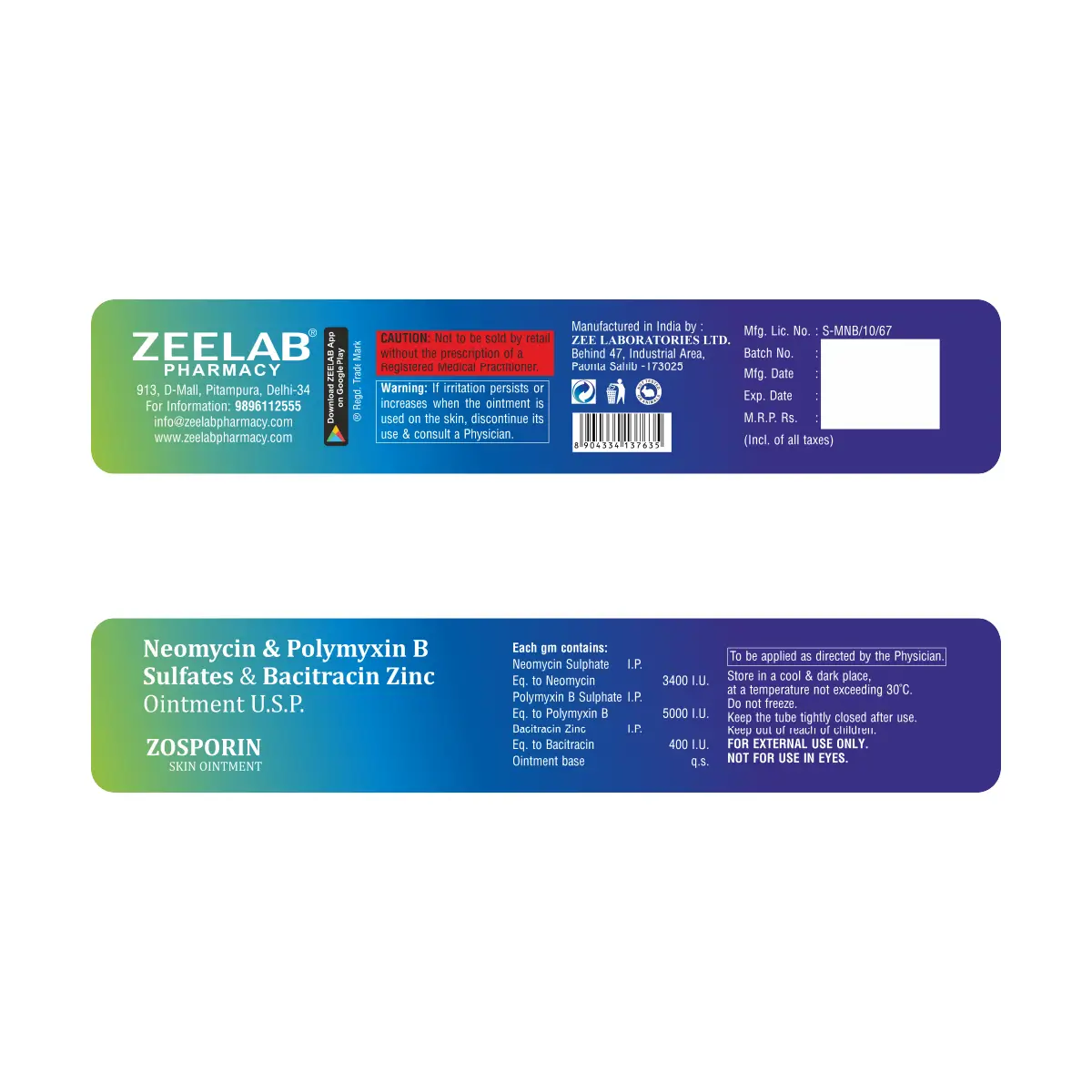 Zosporin Skin Ointment