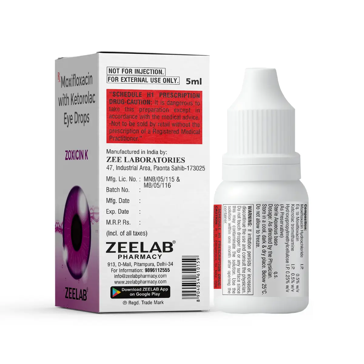 Zoxicin K 0.5% Eye/Ear Drops